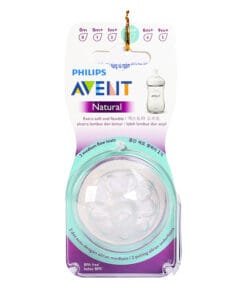 Núm ti silicone Philips Avent Natural cho trẻ từ 3 tháng tuổi (Vỉ 2 núm)