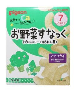 Bánh ăn dặm Pigeon cho bé vị Súp lơ xanh và Rau bó xôi