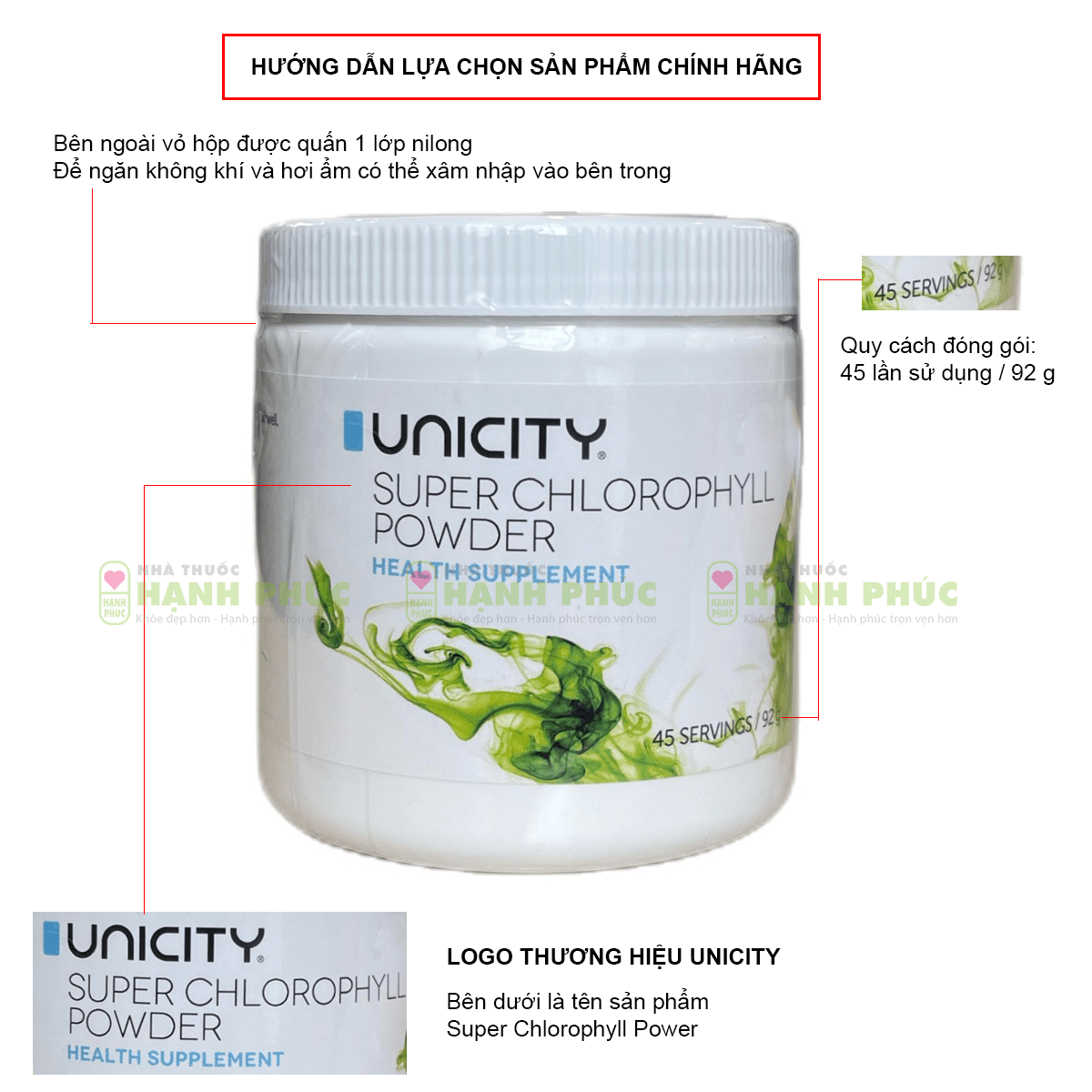 Bột Diệp Lục Unicity Super Chlorophyll Powder 92g Chính Hãng date mới - Hakichi 3 Hướng dẫn lựa chọn sản phẩm bột diệp lục Unicity Super Chlorophyll Powder chính hãng