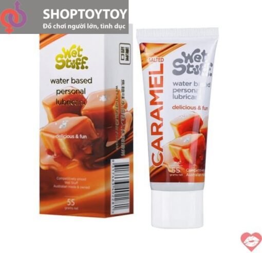 Gel bôi trơn Caramel Salted vị mặn nếm được dùng cho quan hệ miệng