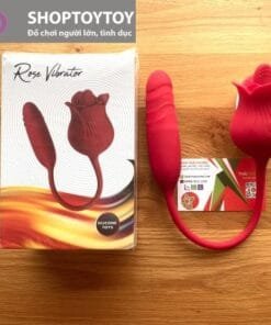 Máy Massage Trứng rung Thụt Đôi Hoa Hồng - Kết Hợp Lưỡi Liếm Kích Thích Âm Vật Cho Nữ Tự Sướng