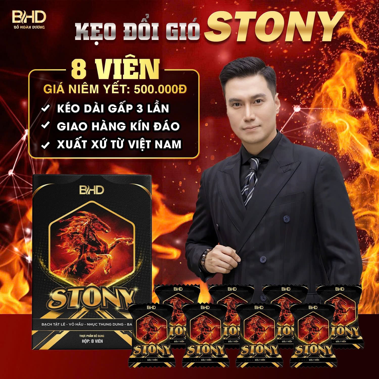 Kẹo đổi gió Stony chính hãng tăng cường sinh lý