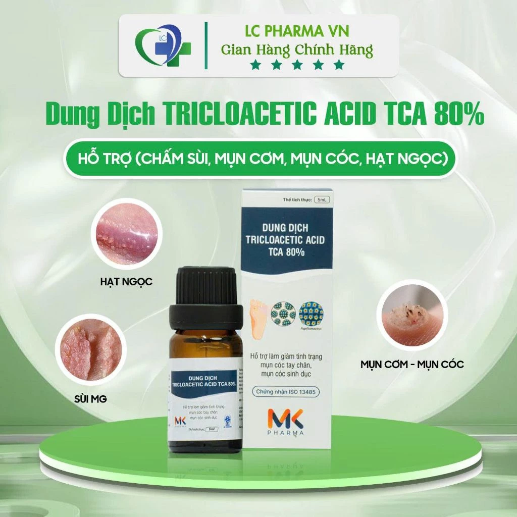(Che Tên)Dung Dịch Chấm Sùi TRICLOACETIC ACID 80% MK Pharma(Hỗ trợ chấm Hạt Ngọc, Sùi, Mụn cơm, mụn cóc, gai SD) 2 (Che Tên)Dung Dịch Chấm Sùi TRICLOACETIC ACID 80% MK Pharma(Hỗ trợ chấm Hạt Ngọc, Sùi, Mụn cơm, mụn cóc, gai SD) - Ảnh 2