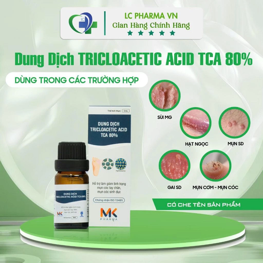 (Che Tên)Dung Dịch Chấm Sùi TRICLOACETIC ACID 80% MK Pharma(Hỗ trợ chấm Hạt Ngọc, Sùi, Mụn cơm, mụn cóc, gai SD) 5 (Che Tên)Dung Dịch Chấm Sùi TRICLOACETIC ACID 80% MK Pharma(Hỗ trợ chấm Hạt Ngọc, Sùi, Mụn cơm, mụn cóc, gai SD) - Ảnh 5