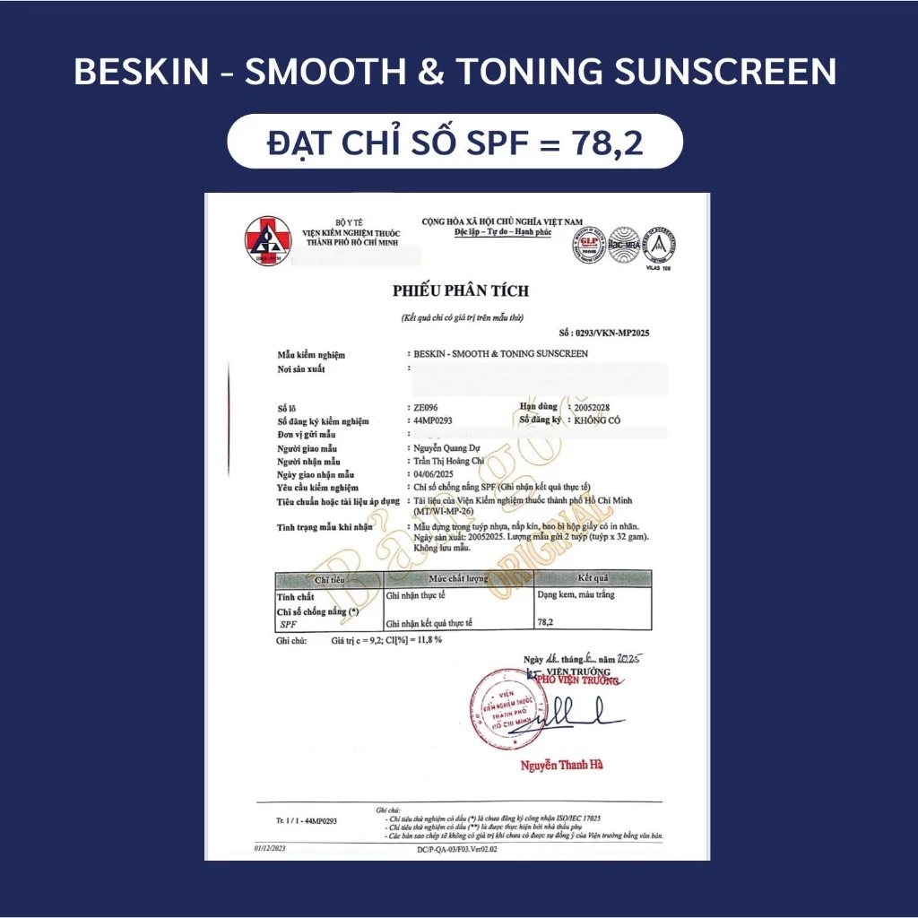 KEM CHỐNG NẮNG PHỔ RỘNG "SMOOTH & TONING SUNSCREEN" SPF 50+ PA+++ - Dung tích: 32g - Thương Hiệu: Beskin 3 KEM CHỐNG NẮNG PHỔ RỘNG "SMOOTH & TONING SUNSCREEN" SPF 50+ PA+++ - Dung tích: 32g - Thương Hiệu: Beskin - Ảnh 3