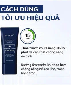 KEM CHỐNG NẮNG PHỔ RỘNG "SMOOTH & TONING SUNSCREEN" SPF 50+ PA+++ - Dung tích: 32g - Thương Hiệu: Beskin 14 kemnangbeskin4