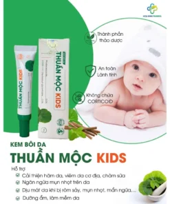 Kem Bôi Da Thuần Mộc Kids - Giúp Làm Dịu Mát Da Khi Bị Rôm Sảy, Mẩn Ngứa, Bảo Vệ Da Cho Bé (Tuýp 12g) (Hàng Chính Hãng) 7 kemthuanmoc3