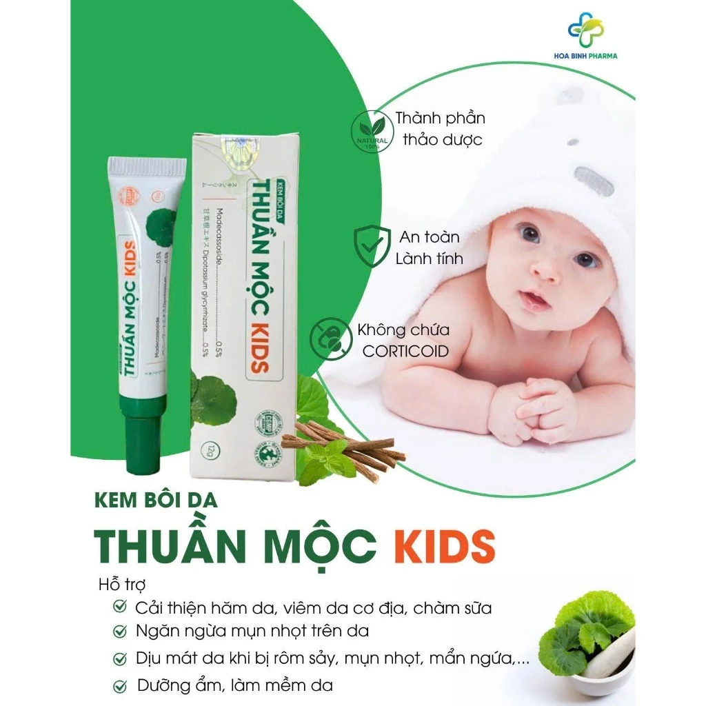 Kem Bôi Da Thuần Mộc Kids - Giúp Làm Dịu Mát Da Khi Bị Rôm Sảy, Mẩn Ngứa, Bảo Vệ Da Cho Bé (Tuýp 12g) (Hàng Chính Hãng) 4 Kem Bôi Da Thuần Mộc Kids - Giúp Làm Dịu Mát Da Khi Bị Rôm Sảy, Mẩn Ngứa, Bảo Vệ Da Cho Bé (Tuýp 12g) (Hàng Chính Hãng) - Ảnh 4