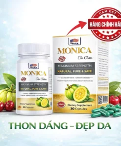 (Che Tên) Viên Uống Giảm Cân Đốt Mỡ Monica Gin Clean Siết Eo Cấp Tốc USA Hộp 30 viên