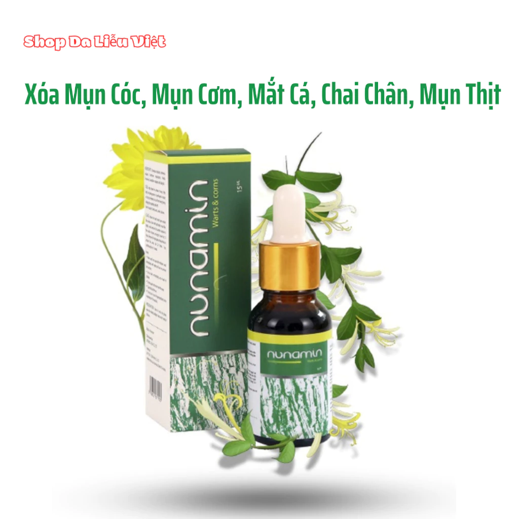 Tinh chất tẩy Mụn cóc, Mụn cơm, Mụn thịt - Nunamin 15ml chiết xuất thảo mộc, không đau rát, không để lại sẹo 1 Tinh chất tẩy Mụn cóc, Mụn cơm, Mụn thịt - Nunamin 15ml chiết xuất thảo mộc, không đau rát, không để lại sẹo