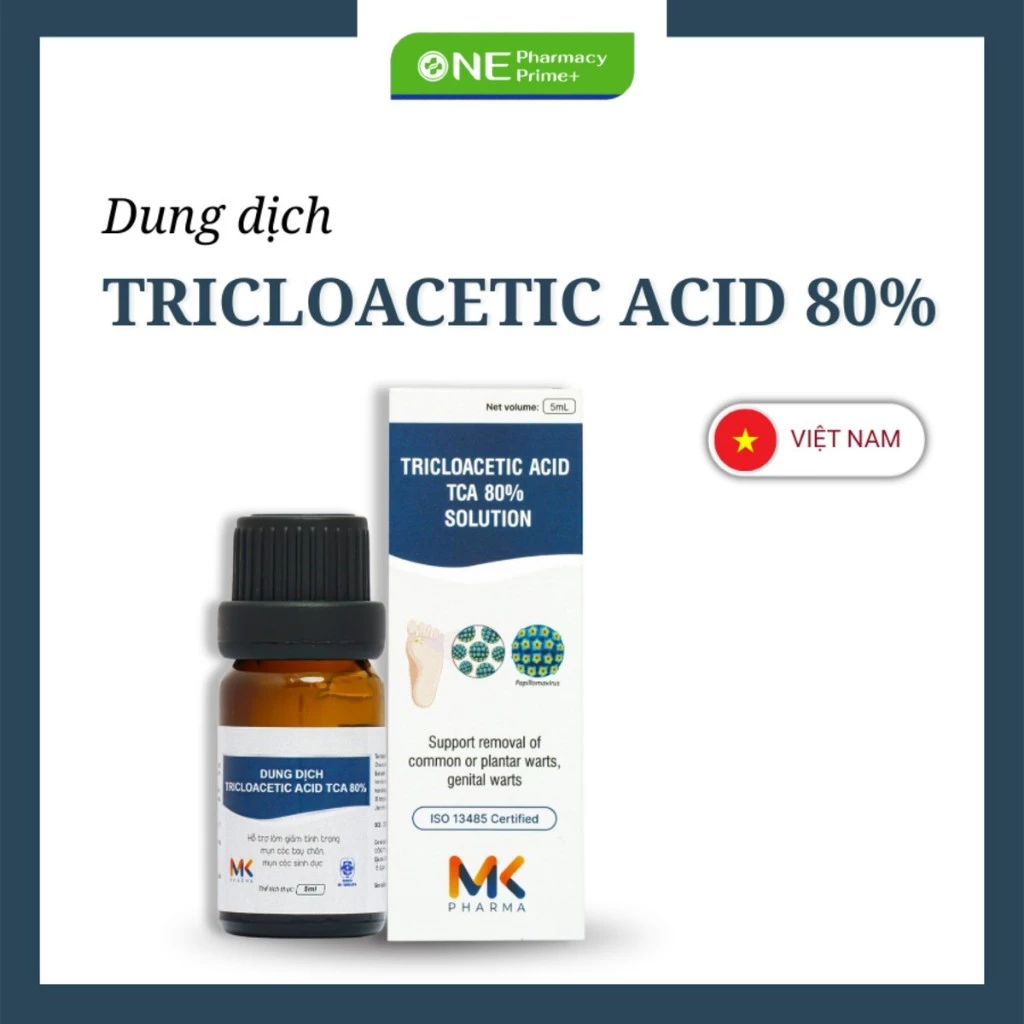 Dung Dịch Loại Bỏ Mụn Cóc, Mụn Thịt MK Pharma Tricloacetic Acid TCA 80% Solution - 5ml 3 Dung Dịch Loại Bỏ Mụn Cóc, Mụn Thịt MK Pharma Tricloacetic Acid TCA 80% Solution - 5ml - Ảnh 3