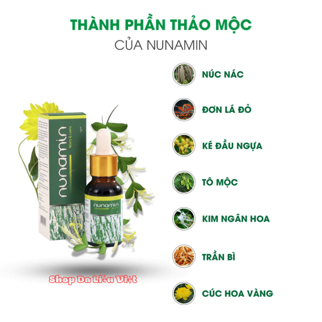 Tinh chất tẩy Mụn cóc, Mụn cơm, Mụn thịt - Nunamin 15ml chiết xuất thảo mộc, không đau rát, không để lại sẹo 5 Tinh chất tẩy Mụn cóc, Mụn cơm, Mụn thịt - Nunamin 15ml chiết xuất thảo mộc, không đau rát, không để lại sẹo - Ảnh 5