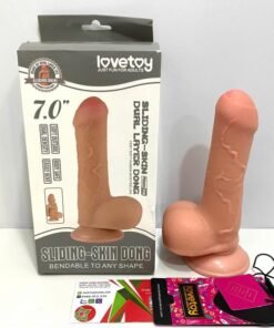 Dildo Silicon Có Bìu Gắn Tường 7 Inch – Đầu Khấc Bao Quy Đầu Tăng Khoái Cảm Cho Nữ