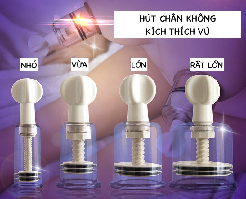 Bộ dụng cụ chụp mút vú kích thích massage ngực siêu sướng hút chân không
