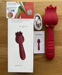 Sextoy Dương Vật Giả Rung Thụt - Kết Hợp 1 Đầu Lưỡi Liếm Hoa Hồng Cực Mạnh Cho Nữ Tự Sướng - Ảnh 5