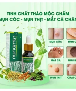 Serum tẩy Mụn cóc, Mụn do virus HPV gây ra, Mụn cơm, Mắt cá chân, Chai chân chiết suất từ thảo mộc - NUNAMIN SERUM 15ML