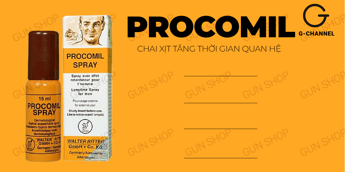 Chai xịt Procomil Đức 15ml kéo dài quan hệ an toàn hiệu- hakichi 2 Mua Chai xịt Đức Procomil - Kéo dài thời gian - Chai 15ml mới nhất