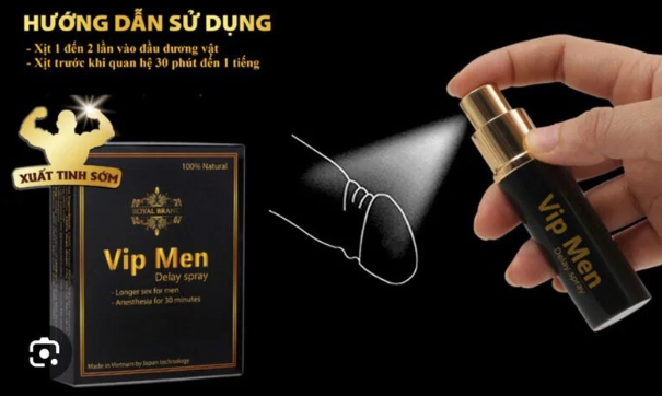 Chai xịt Vip Men kéo dài thời gian xuất tinh, chống rối loạn