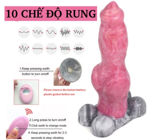 FAAK Hellfire Dương Vật Giả Sói Rung Siêu Thật Kích Thích Mạnh