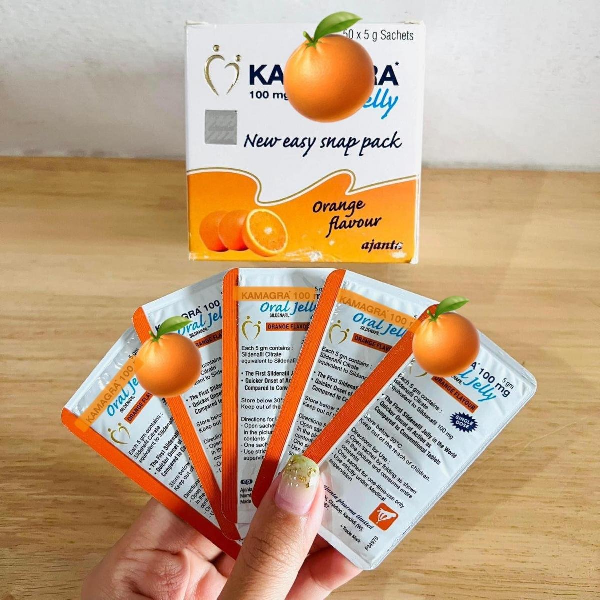 Kamagra Oral Jelly 100mg 50 gói thạch trái cây tăng cường sinh lực