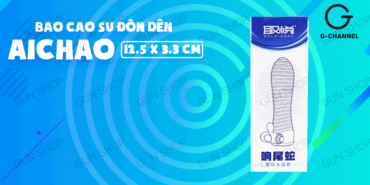 Địa chỉ bán Bao cao su đôn dên tăng kích thước rung - Aichao Xanh nhập khẩu