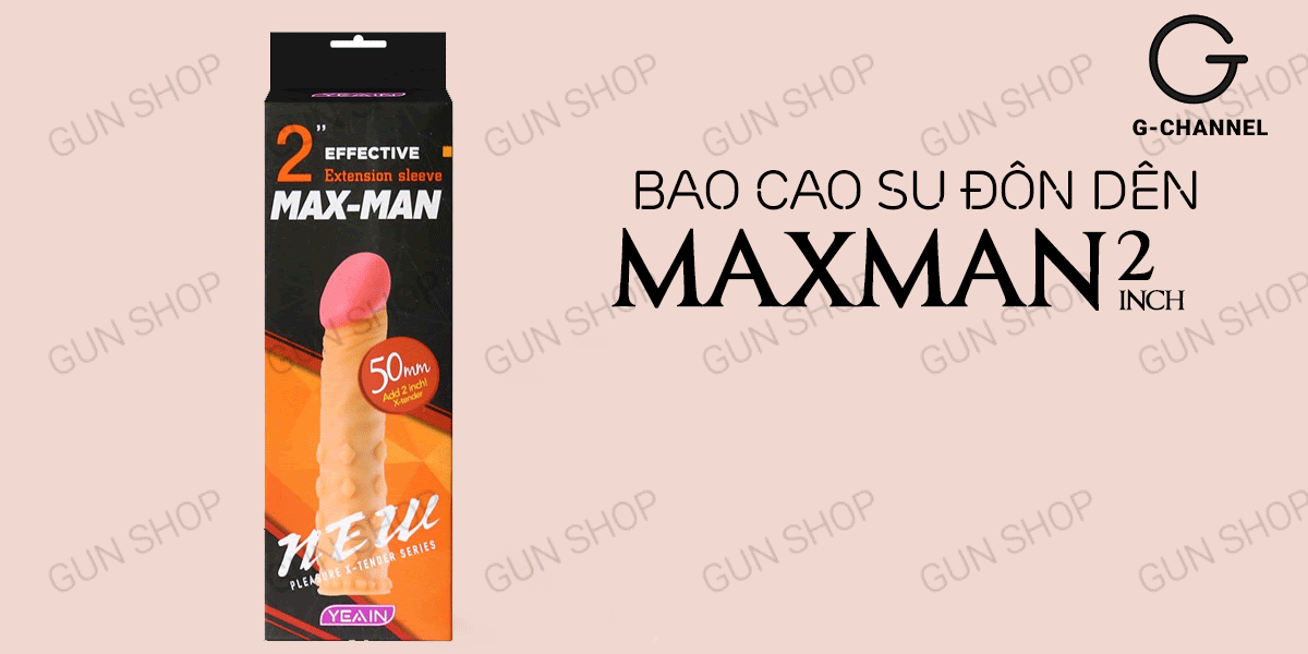 Bao cao su đôn dên Maxman tăng 2 kích thước, siêu mềm, an toàn - Hakichi 2 Bao cao su đôn dên Maxman tăng 2 kích thước, siêu mềm, an toàn
