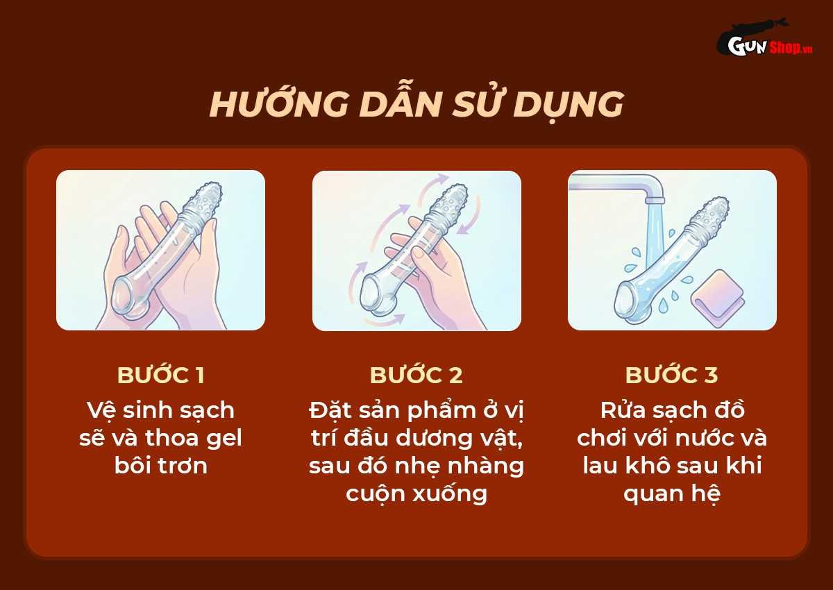 Hướng dẫn cách sử dụng bao cao su đôn dên rung Shelly Play Noble