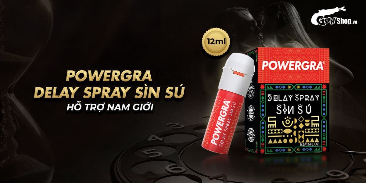 Powergra Delay Spray Sìn Sú 12ml kéo dài thời gian tăng khoái cảm
