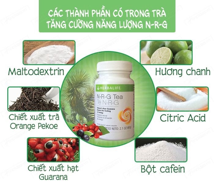 Trà N-R-G Herbalife có thành phần từ thiên nhiên an toàn và lành tính 