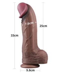 Dương Vật Giả Lovetoy XXL 2 Lớp Silicon Bạch Kim 33cm – Siêu Khủng Giống Thật Đế Hít Tường