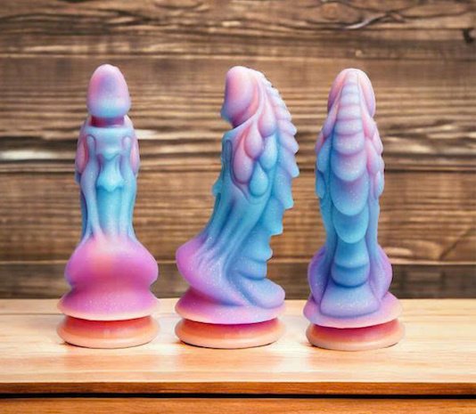 Dildo Fantasy Elfo Rồng Phát Sáng Có Đế Hít Tường – Dương Vật Giả Silicon Cao Cấp Kích Thích Điểm G & P