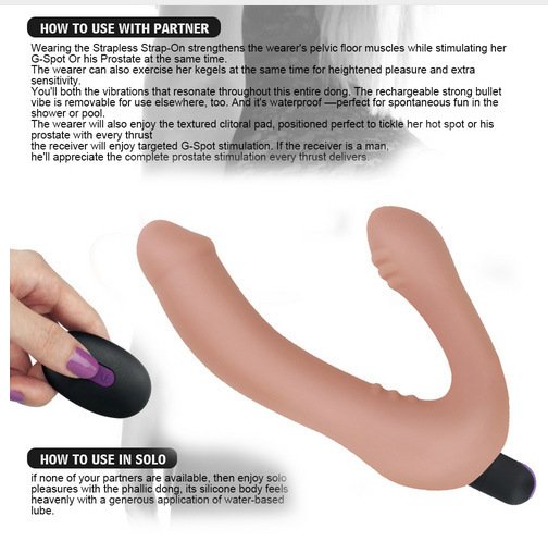 Dương vật giả 2 đầu Lovetoy Ijoy Strapless 10 chế độ rung siêu kích thích