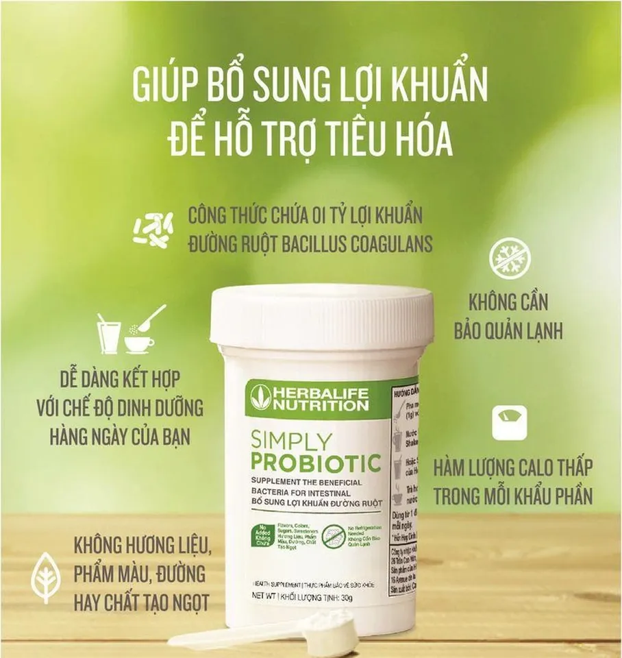 Men Symply probiotic herbalife bổ sung lợi khuẩn hỗ trợ cải thiện sức khỏe đường tiêu hóa - Hakichi 3 Simply Probiotic Herbalife được bổ sung hơn 1 tỷ vi khuẩn có lợi cho hệ tiêu hóa