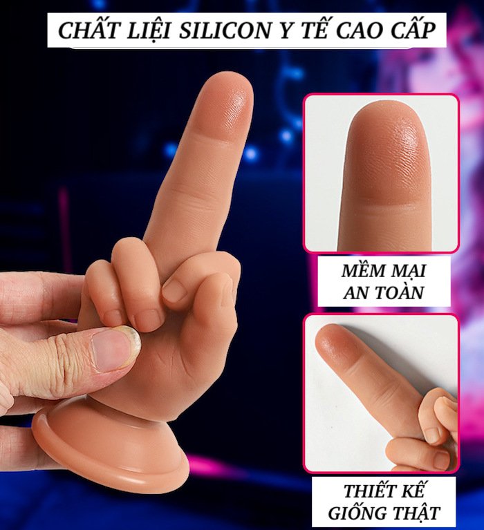 Dương vật giả ngón tay giữa khổng lồ Rotten hand rung mạnh silicon mềm mại