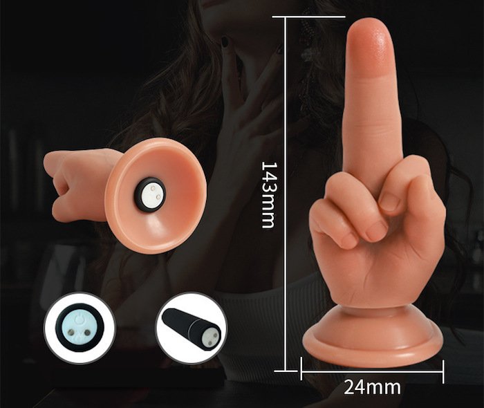 Dương vật giả ngón tay giữa khổng lồ Rotten hand rung mạnh silicon mềm mại