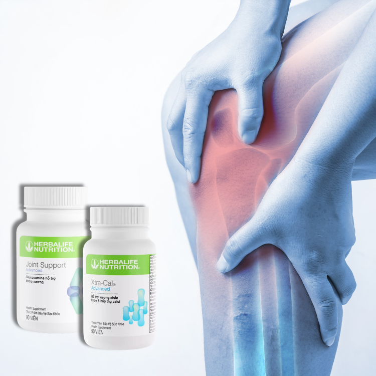 Bộ xương khớp Herbalife chính hãng (Xtra-Cal, Joint Support) - Hakichi 3 san pham xuong khop cua Herbalife