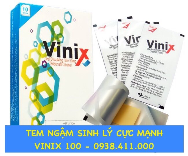 Tem ngậm Vinix 100mg Hàn Quốc tăng sinh lý kéo dài hiệu quả