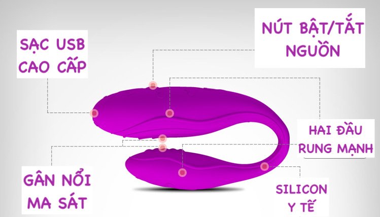 Bán Trứng rung tình yêu 2 đầu Pretty Love Indulgence massage điểm G không dây cao cấp