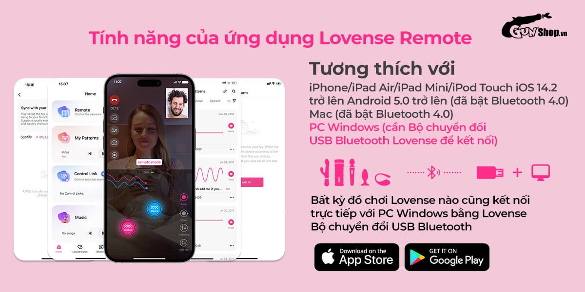 Trứng rung Lovense Dolce 2 đầu thông minh điều khiển app tiện lợi