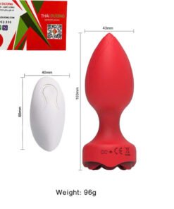 Phích Cắm Hậu Môn Hoa Hồng Silicon 10 Chế Độ Rung  Điều Khiển Từ Xa