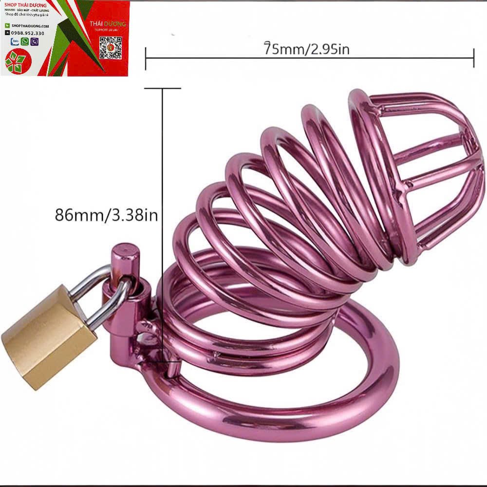 Lồng Khóa Dương Vật Thép Không Gỉ Màu Hồng (Kèm 3 Cỡ Vòng) - Hakichi 2 Lồng Khóa Dương Vật Thép Không Gỉ Màu Hồng (Kèm 3 Cỡ Vòng)
