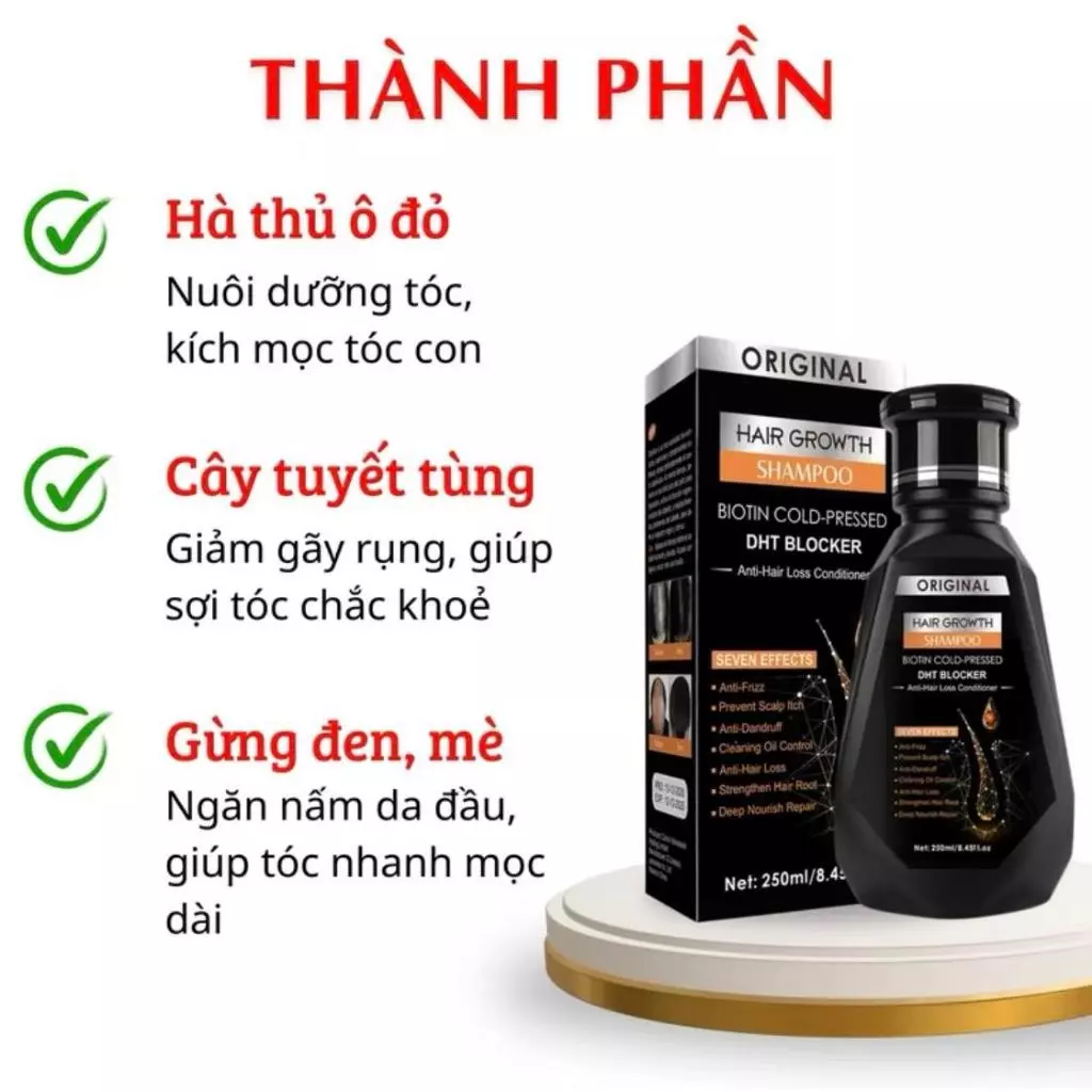 Dầu gội mọc tóc giảm gàu DHT - Dầu gội DHT kích thích mọc tóc, giảm gàu, nấm ngứa, bảo vê nang tóc chắc khỏe 30 daugoi3