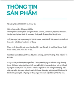 Gel làm dịu DR.RERDIA, Nhân sâm, Gừng, Ngải cứu, Thành phần tự nhiên, Chăm sóc nhẹ nhàng 10 Gel làm dịu DR.RERDIA, Nhân sâm, Gừng, Ngải cứu, Thành phần tự nhiên, Chăm sóc nhẹ nhàng - Ảnh 5