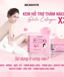 Kem nách mờ thâm - S C SICAWHITE - GLUTA COLLAGEN X3 INTENSE WHITENING WITH GLUTATHIONE & COLLAGEN 10GR - Ảnh 5