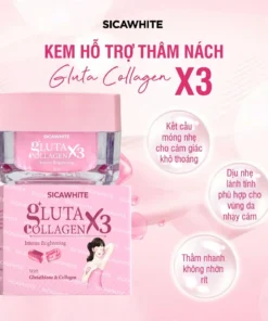 Kem nách mờ thâm - S C SICAWHITE - GLUTA COLLAGEN X3 INTENSE WHITENING WITH GLUTATHIONE & COLLAGEN 10GR - Ảnh 7