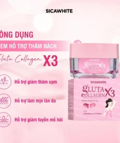 Kem nách mờ thâm - S C SICAWHITE - GLUTA COLLAGEN X3 INTENSE WHITENING WITH GLUTATHIONE & COLLAGEN 10GR - Ảnh 9