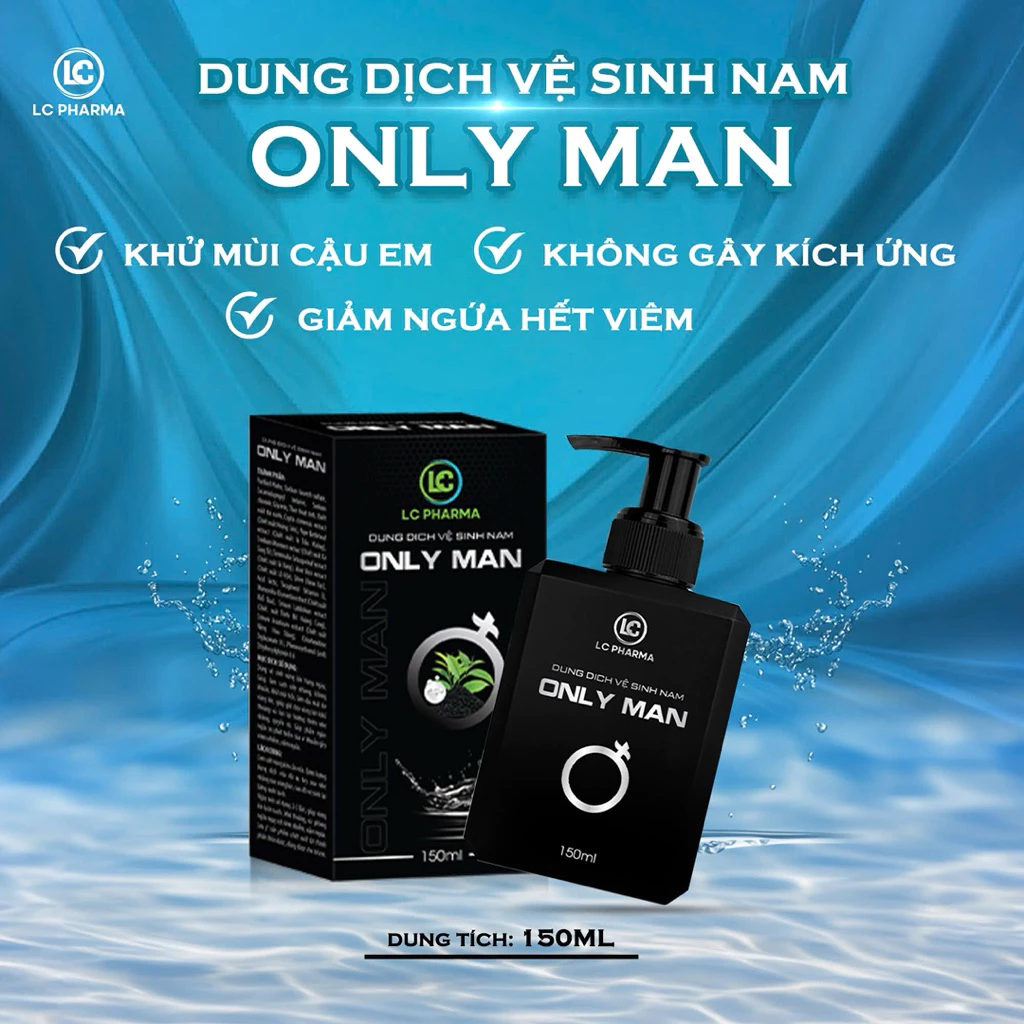 Dung dịch vệ sinh nam giới ONLY MAN giảm viêm ngứa, Cải thiện hạt ngọc cho phái mạnh (150ml) 18 boevesisnh5
