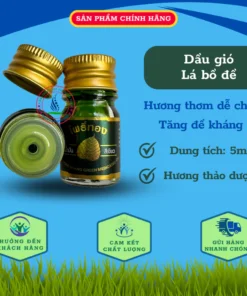 Dầu Thái Lan - Dầu gió Lá bồ đề 5ml (Nắp vàng) - Tăng đề kháng, dễ chịu, thư giãn, sảng khoái.