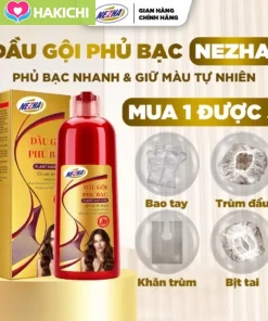 Dầu Gội Nhuộm Thảo Dược Phủ Bạc NEZHA 400ml, Nhuộm Tóc Tại Nhà, Tone Nâu Tây Tôn Da - Ảnh 3