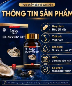 Tinh chất hàu biển cao cấp, hỗ trợ bổ sung dưỡng chất cho cơ thể - Thực phẩm bảo vệ sức khỏe Feelex hộp 60 viên